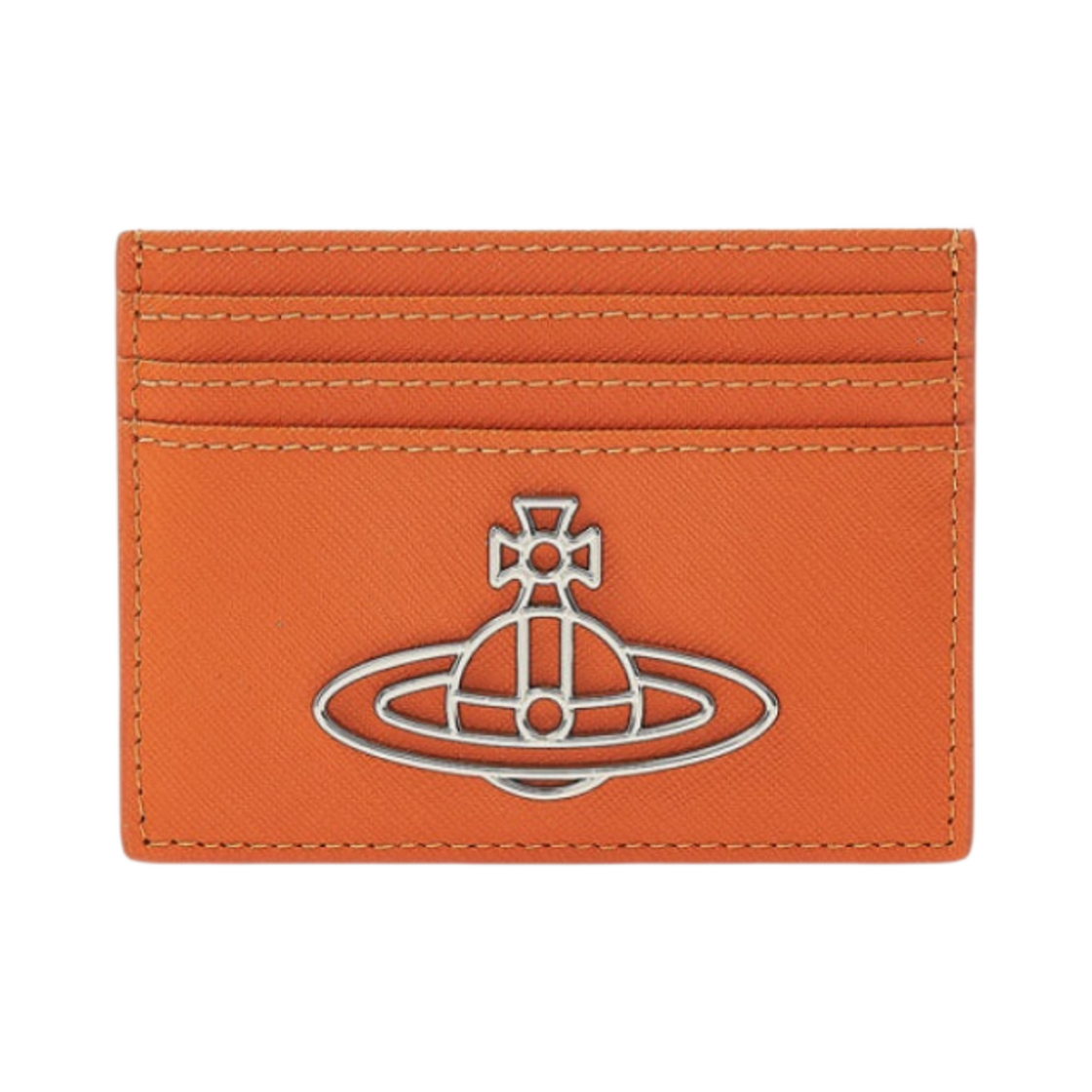 비비안 웨스트우드 사피아노 씬 라인 오브 카드 홀더 오렌지(Vivienne Westwood Saffiano Thin Line Orb Card Holder Orange) - 1