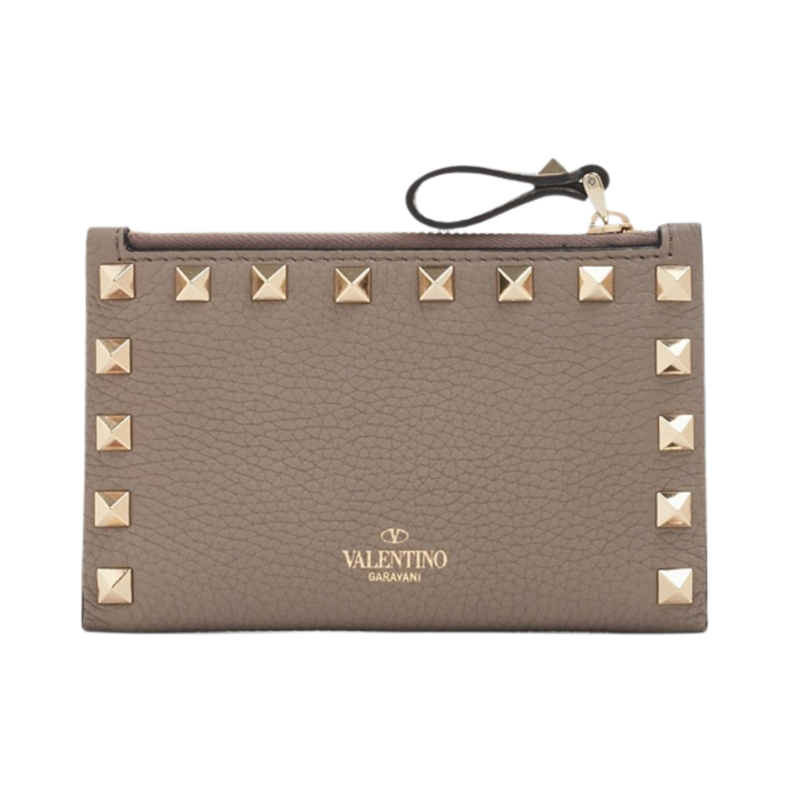 발렌티노 락스터드 그레이니 카프스킨 동전 지갑 & 카드 홀더 도브 그레이(Valentino Rockstud Grainy Calfskin Coin Purse & Card Holder Dove Grey) - 1