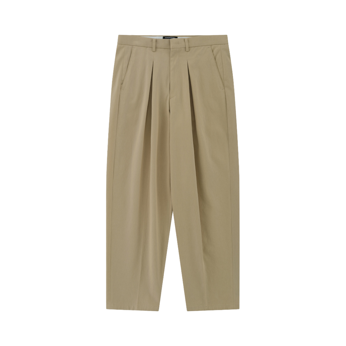 FW24PTS082BI Hongwoosung Wide Cotton Inverted Pleats Trousers Beige
