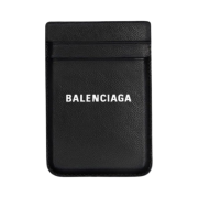 Balenciaga Grained Calfskin Cash Magnetic Card Holder Black White