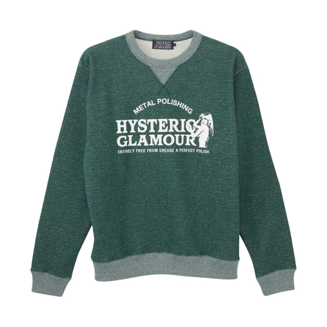 히스테릭 글래머 메탈 폴리시 스웨트셔츠 그린(Hysteric Glamour Metal Polish Sweatshirt Green) - 1