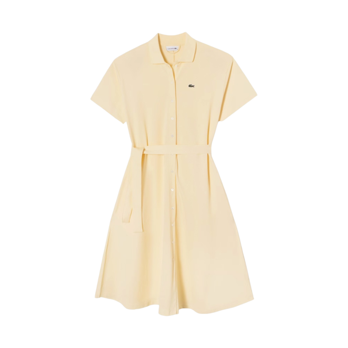 (W) 라코스테 벨트 폴로 드레스 옐로우((W) Lacoste Belt Polo Dress Yellow) - 1