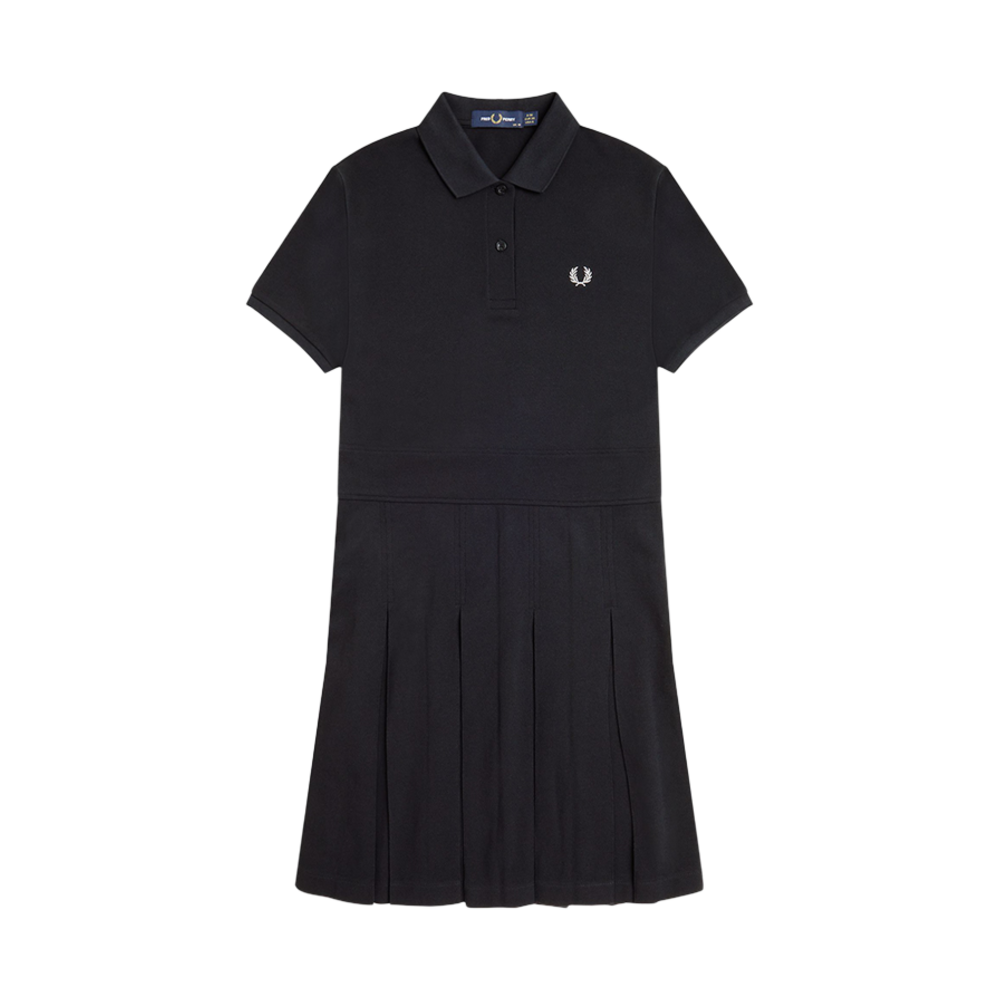 AFPF2519166-102 Fred Perry Womens Pleated Tennis Dress Black