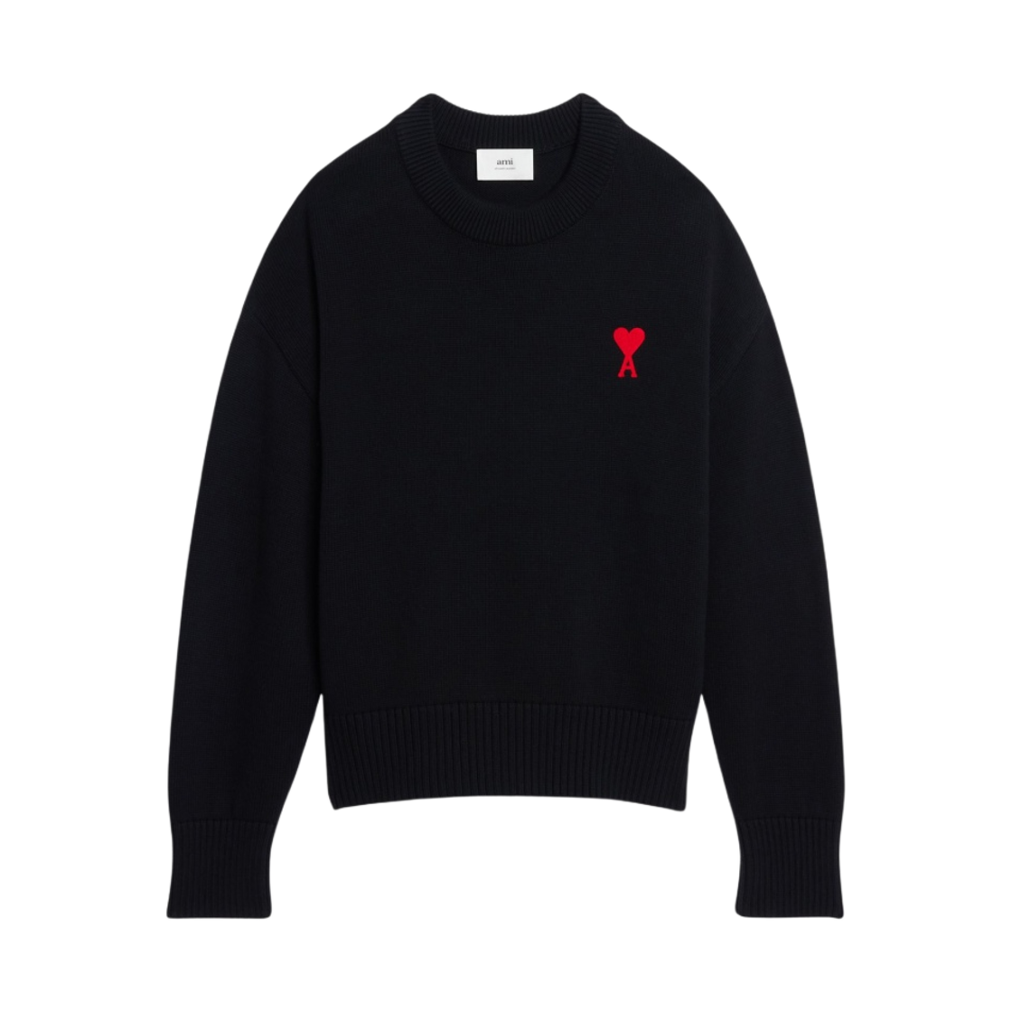 UKS008-016-009 AMI de Coeur Crewneck Sweater Black