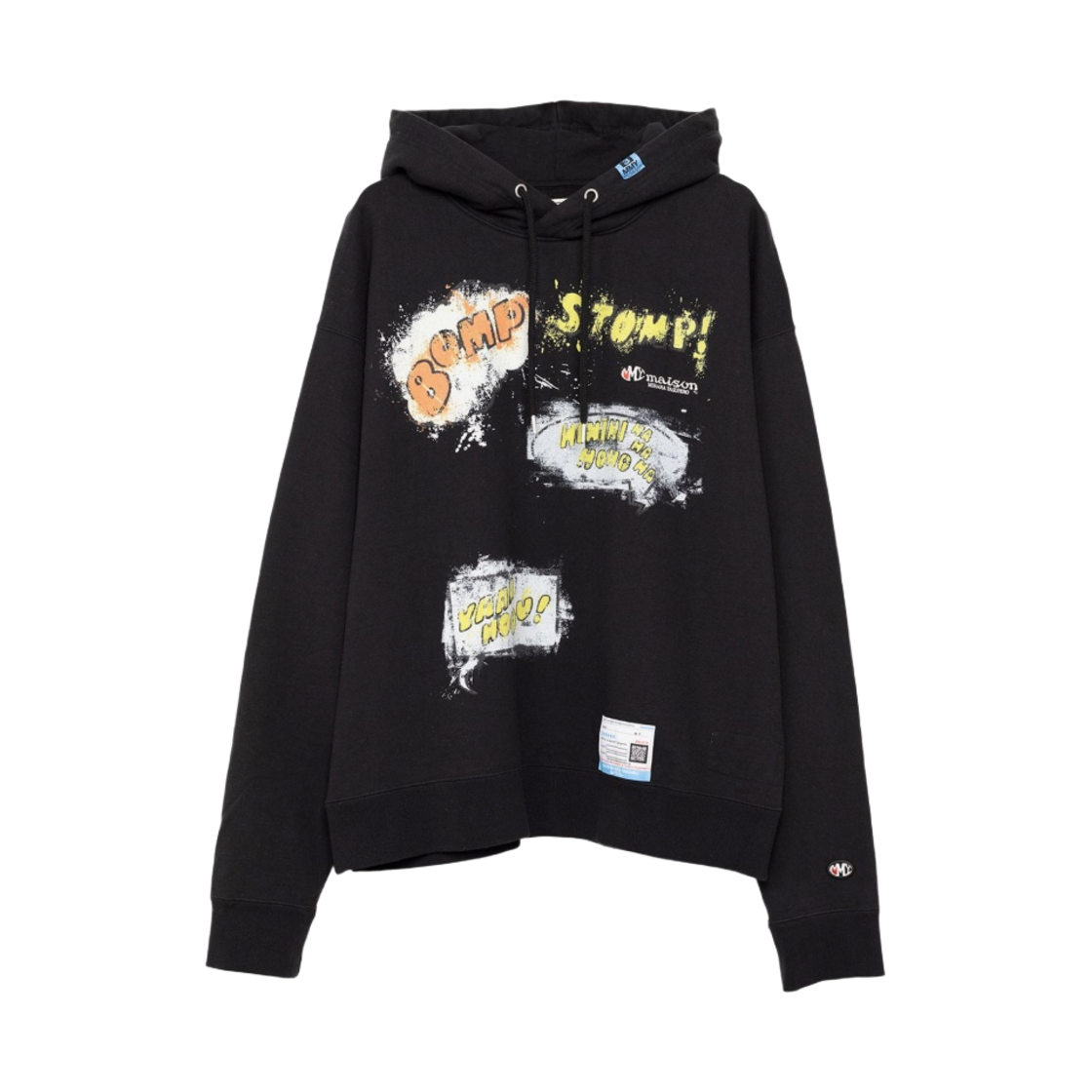 A11HD712-BLACK Maison Mihara Yasuhiro Words Balloon Printed Hoodie Black