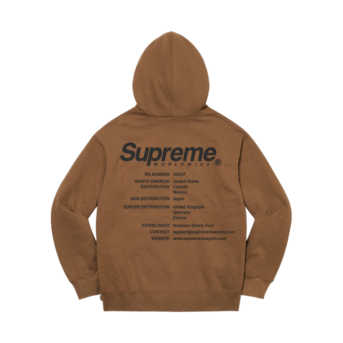 슈프림 월드와이드 후드 스웨트셔츠 올리브 브라운 - 23SS(Supreme Worldwide Hooded Sweatshirt Olive Brown - 23SS) - 2