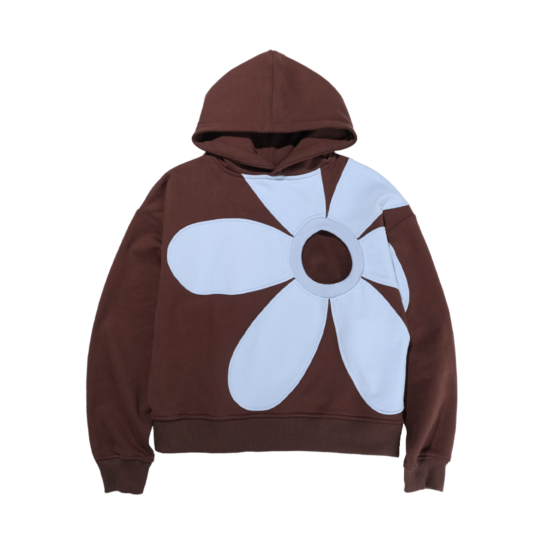 스튜디오위어드 플라워 후디 브라운 & 스카이블루(STUDIO WEIRD Flower Hoodie Brown & Skyblue)