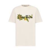 Dior x Denim Tears Relaxed Fit Dior Tears T-Shirt Slub Cotton Jersey White