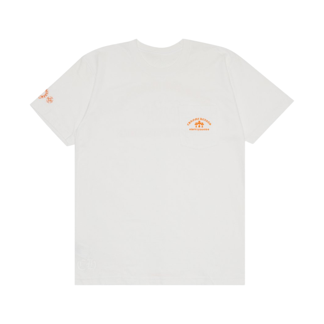 크롬하츠 트리플 크로스 할리우드 숏슬리브 티셔츠 화이트 오렌지(Chrome Hearts Triple Cross Hollywood S/S T-Shirt White Orange) - 2