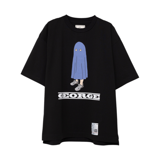 A12TS683-BLACK Maison Mihara Yasuhiro George Printed Half Sleeve T-Shirt Black