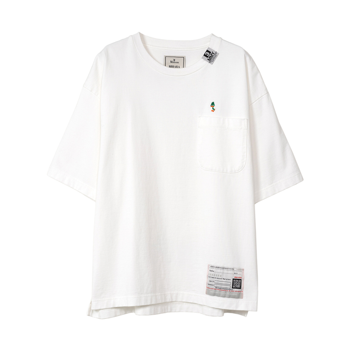 메종 미하라 야스히로 덕 자수 티셔츠 화이트(Maison Mihara Yasuhiro Duck Embroidered T-Shirt White)