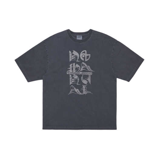 NM52TS06M1CH NOMANUAL Black Letter T-Shirt Charcoal