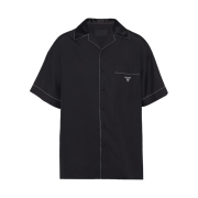 Prada Short-Sleeved Silk Shirt Black