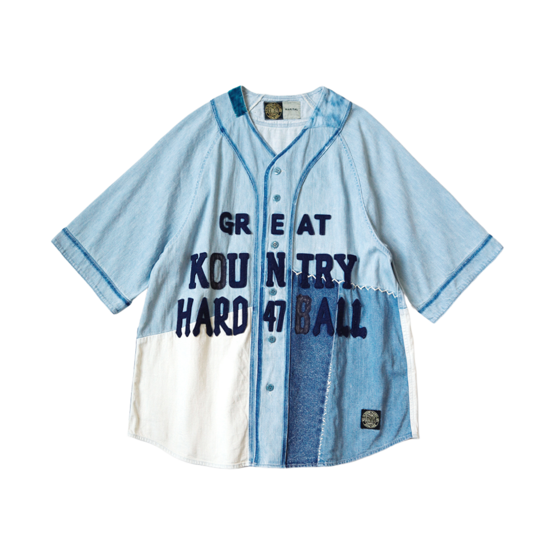 캐피탈 8온즈 데님 그레이트 컨트리 데미지드 베이스볼 셔츠 인디고 (프로세싱)