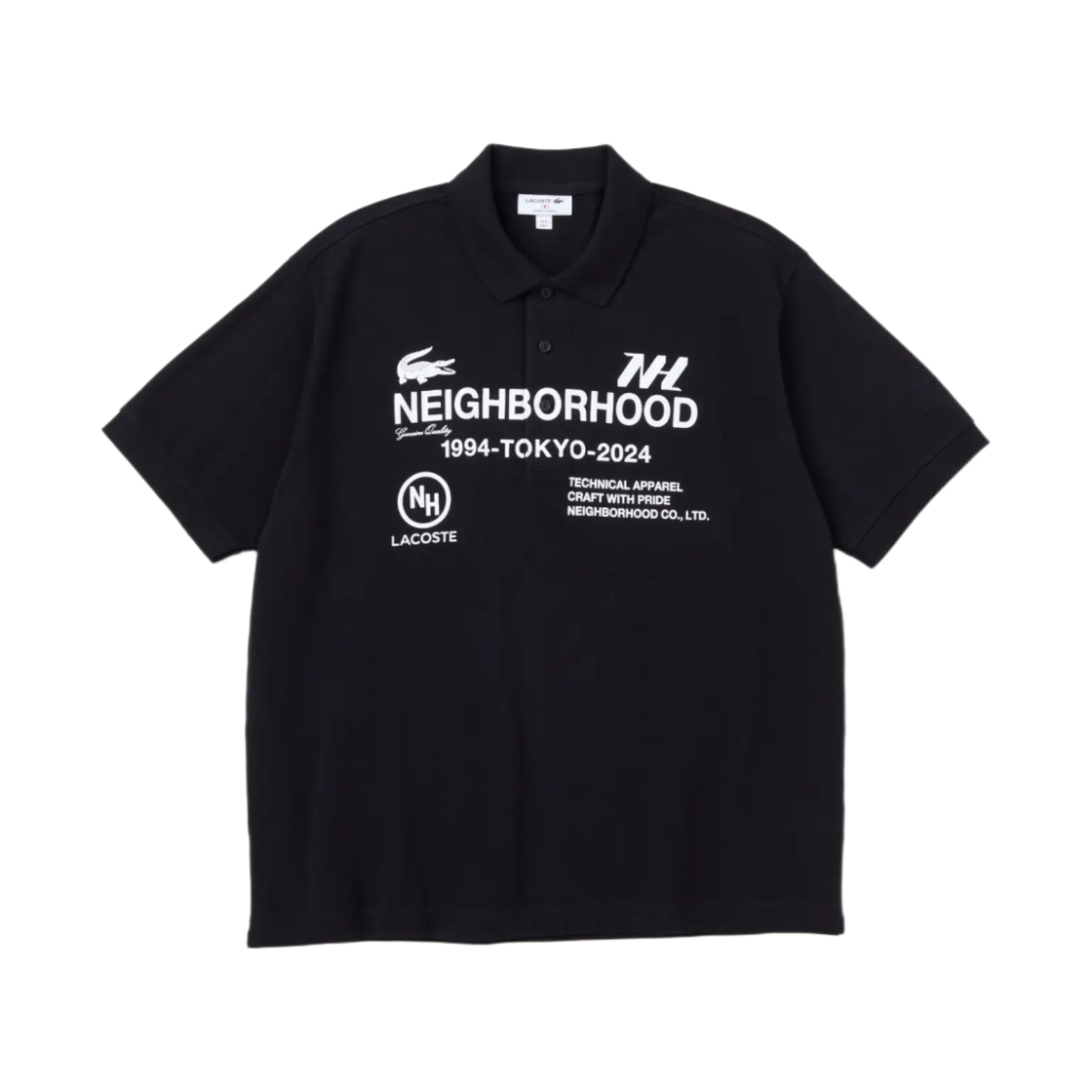 라코스테 x 네이버후드 오리지널 L.12.12 폴로 셔츠 블랙(Lacoste x Neighborhood Original L.12.12 Polo Shirt Black)