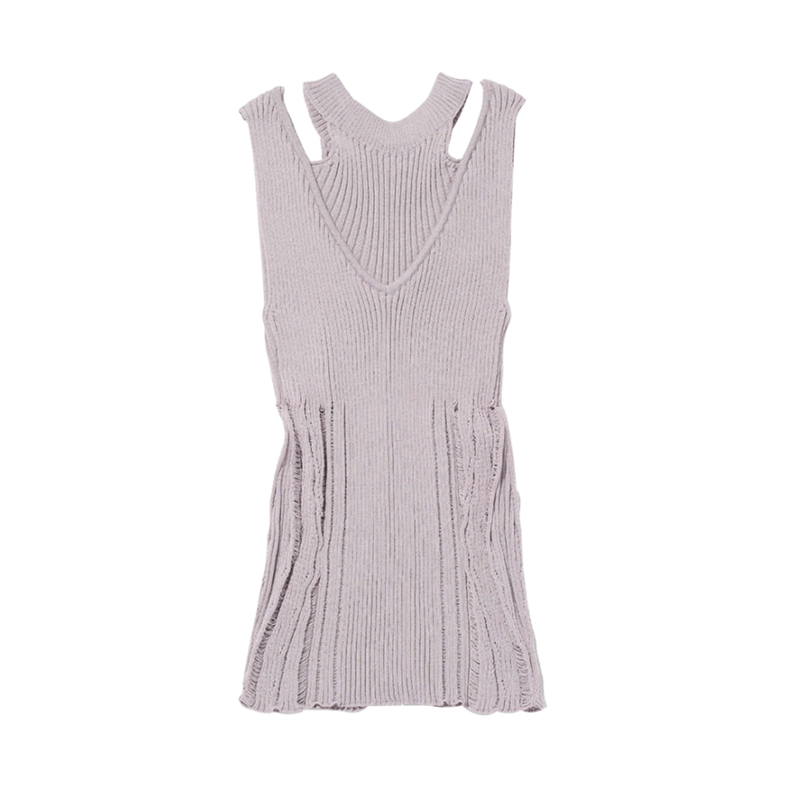 (W) 미스치프 레이어드 니트 홀터 슬리브리스 더스티 핑크((W) Mischief Layered Knit Halter Sleeveless Dusty Pink) - 2