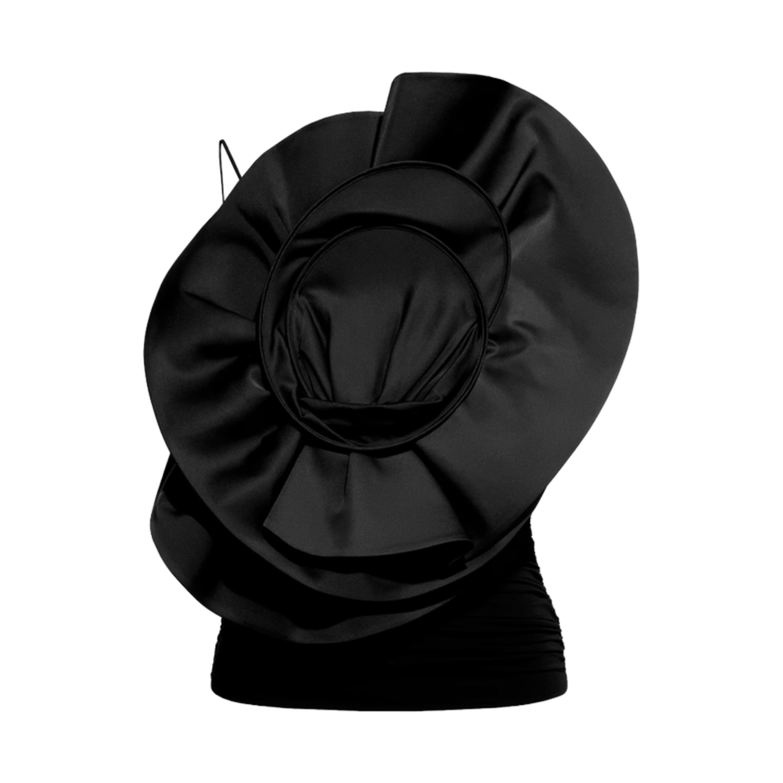 1261841001 (W) H&M x Magda Butrym Rose Applique Shirring Top Black