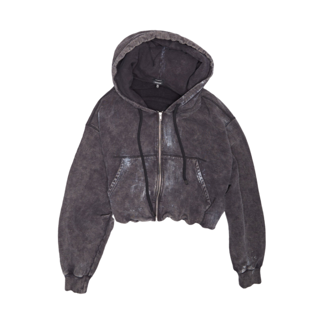 (W) R13 벌룬 집업 후드 워시드 블랙((W) R13 Balloon Zip Up Hoodie Washed Black)