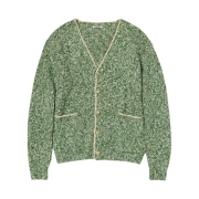 Auralee Silk Wool Camel Mix Knit Cardigan Mix Green - 23AW