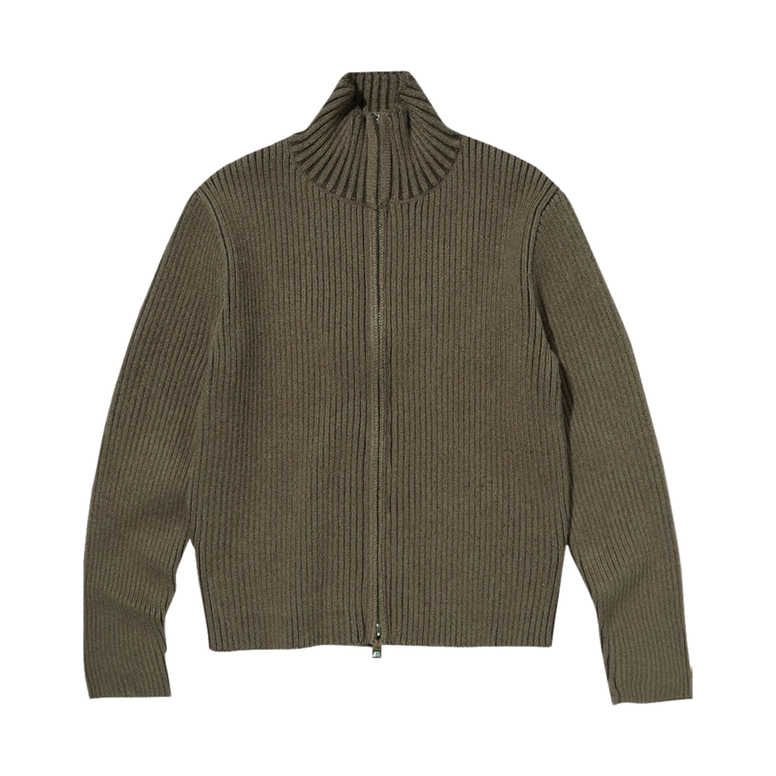 SDCOKN000BN Suade Fancy Crop Knit Zip Up Brown