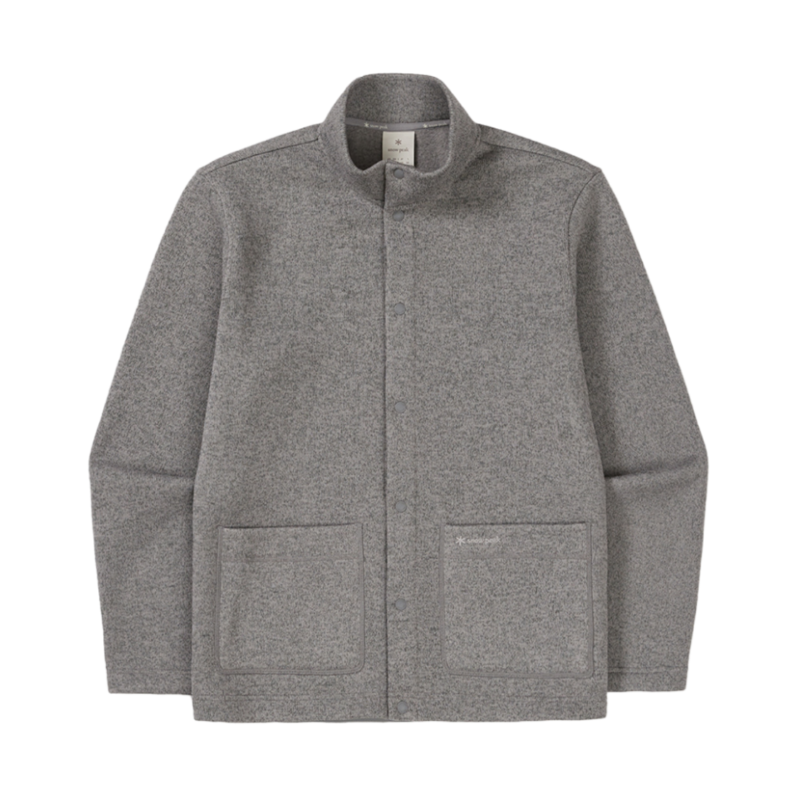 S24WMFFJ76MG Snow Peak Knit Stand Neck Cardigan Melange Gray