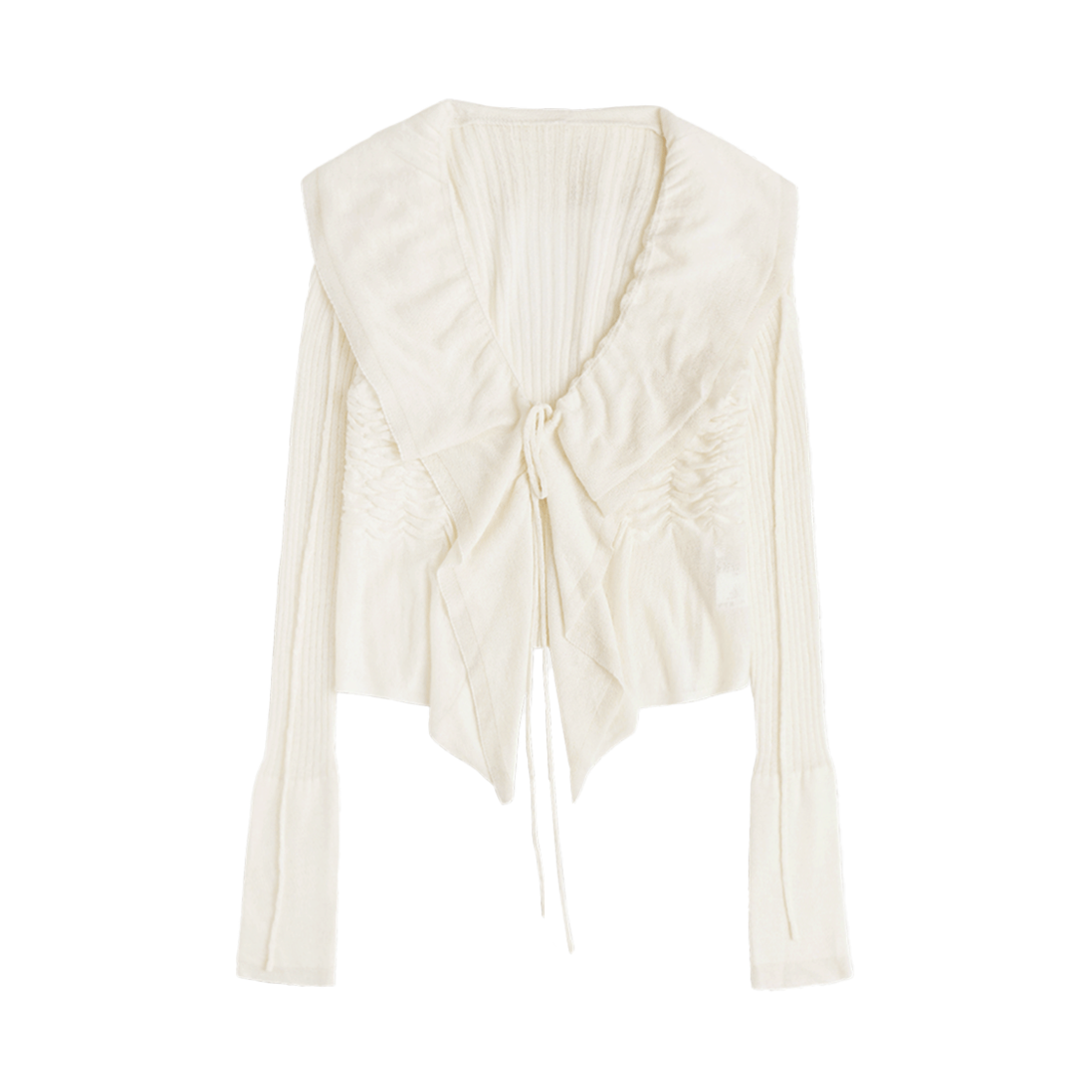 ojos オホス Ruffled Drape Angora Cardigan 오호스 러플 드레이프 앙고라 가디건 그레이 | OJOS | KREAM