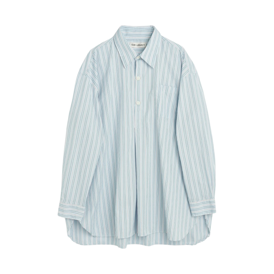 W2232PSS (W) Our Legacy Popover Shirts Sonic Blue Stripe