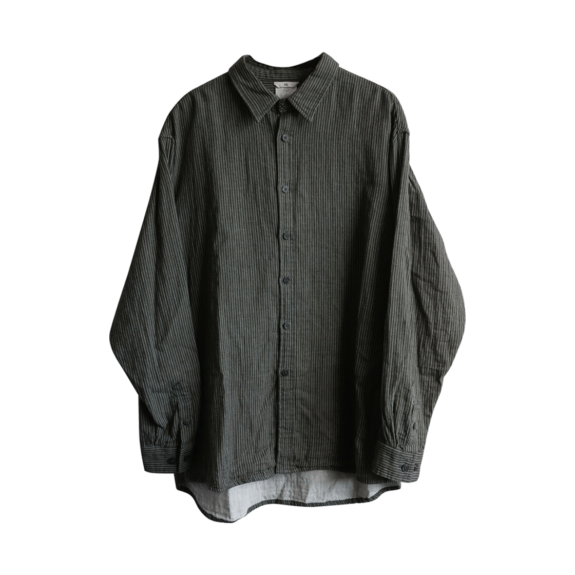 25SSSH01GRE NA A NANA Gauze Stripe Shirt Moss Green
