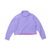 (W) Jacquemus Le Polo Neve Fluffy Long Sleeve Purple