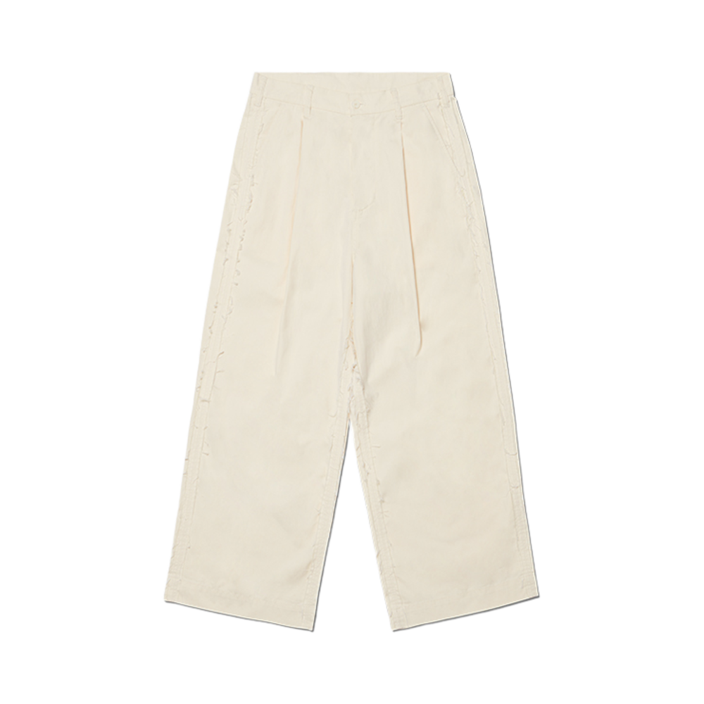 NMSS52PT07BEG NOMANUAL Rough Cut One Tuck Pants Beige