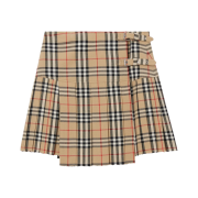 (W) Burberry Vintage Check Wool Kilt Archive Beige