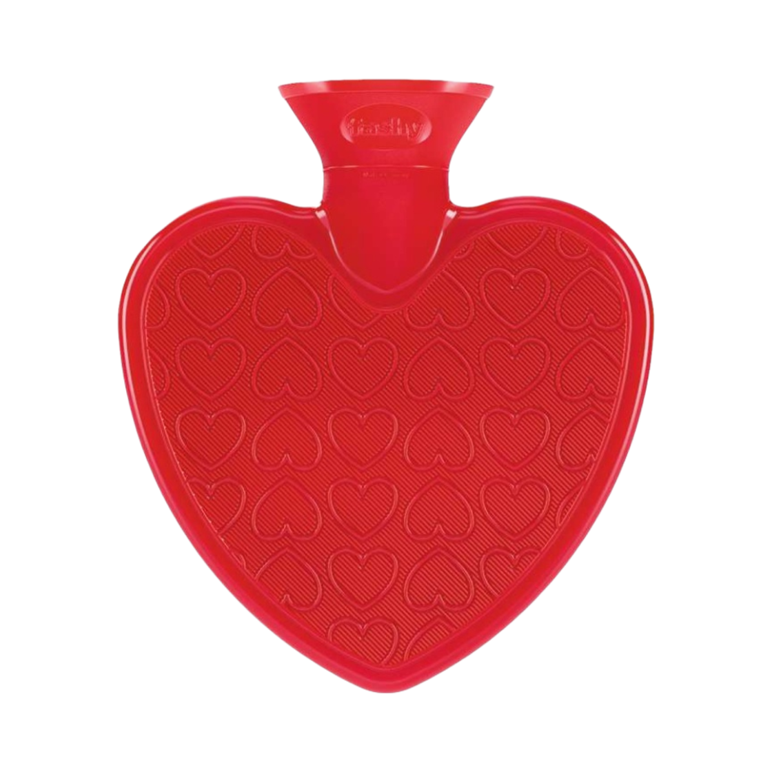6411-40 Fashy Heart Shaped Hot Water Bottle 0.7L Clear Red