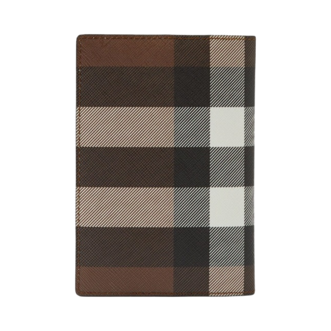 버버리 체크 레더 패스포트 홀더 다크 버치 브라운(Burberry Check Leather Passport Holder Dark Birch Brown) - 2