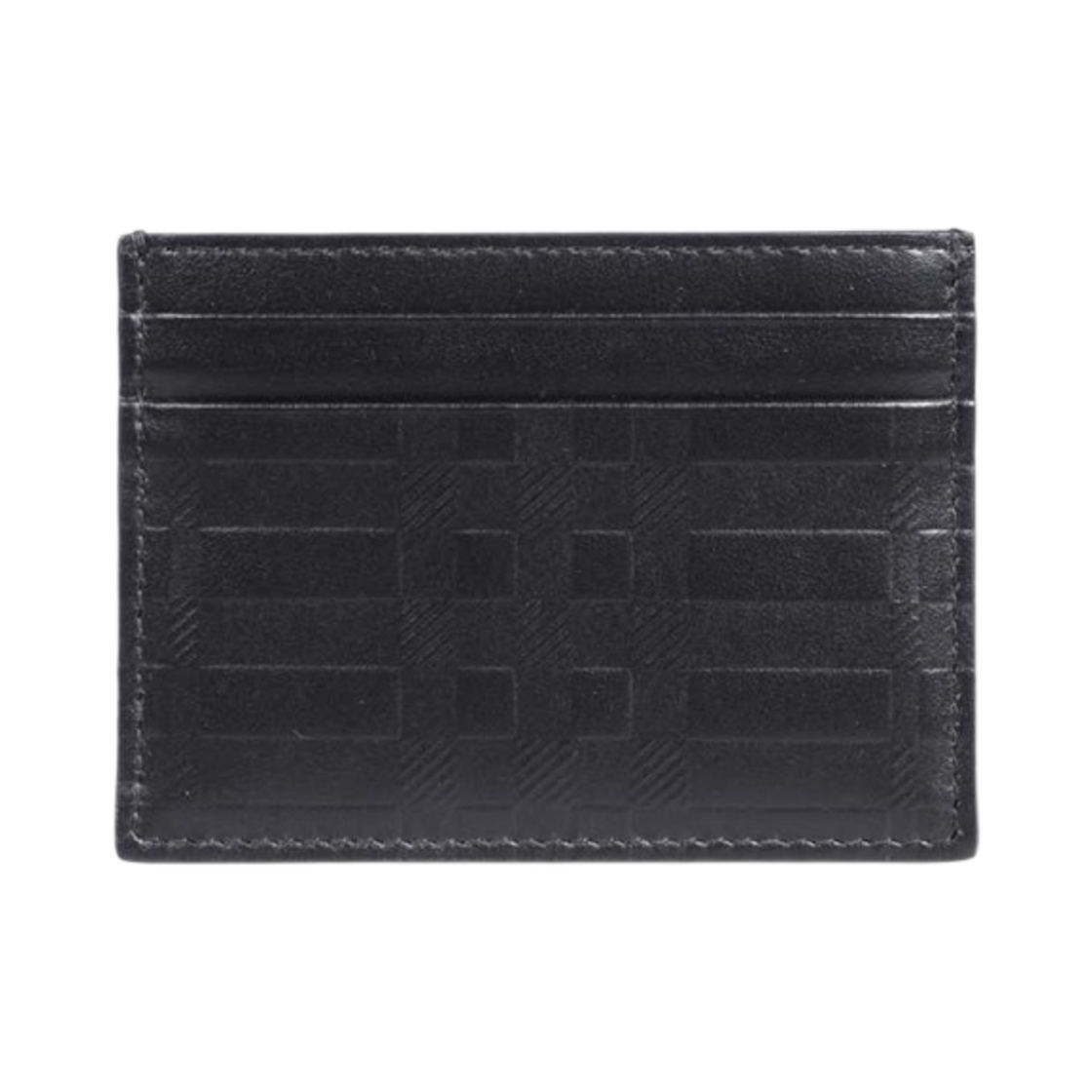 8064466 Burberry Embossed Check Leather Card Holder Black