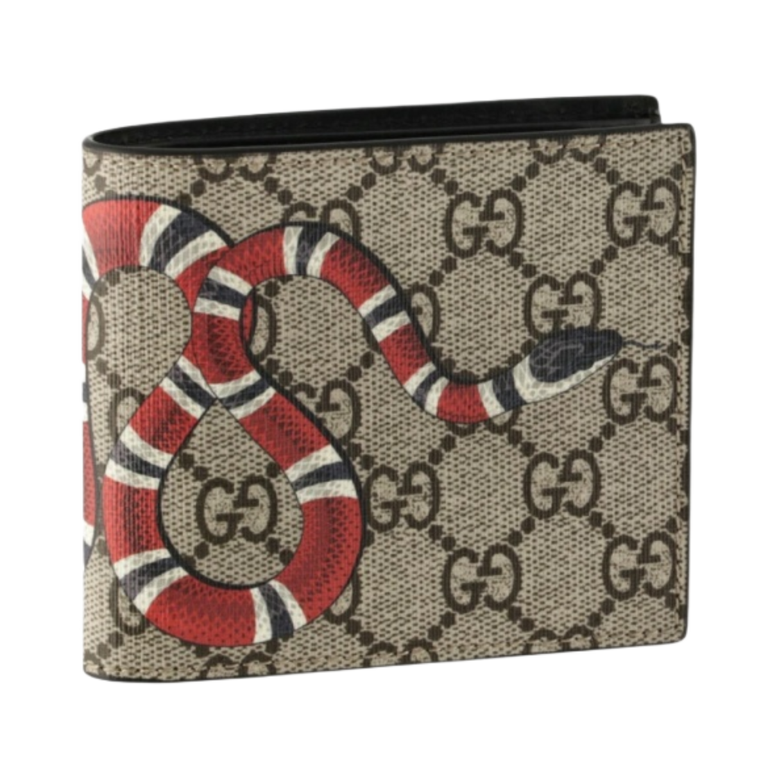 구찌 킹스네이크 프린트 GG 슈프림 지갑 베이지 에보니(Gucci Kingsnake Print GG Supreme Wallet Beige Ebony) - 2