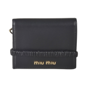 Miu Miu Metallic Foldover Wallet Black