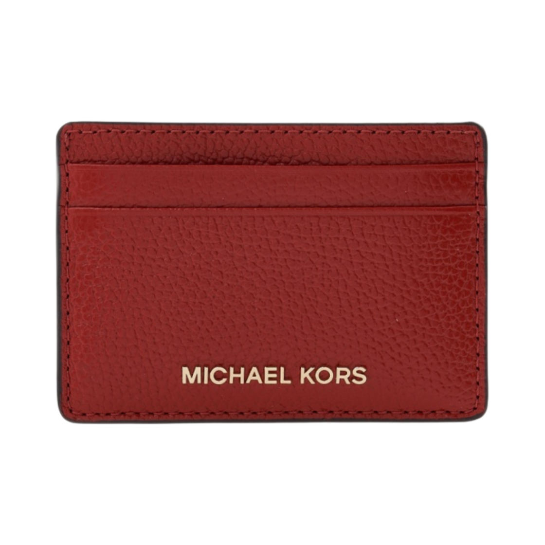 34F9GF6D0L808 Michael Kors Pebbled Leather Card Case Bright Terracotta