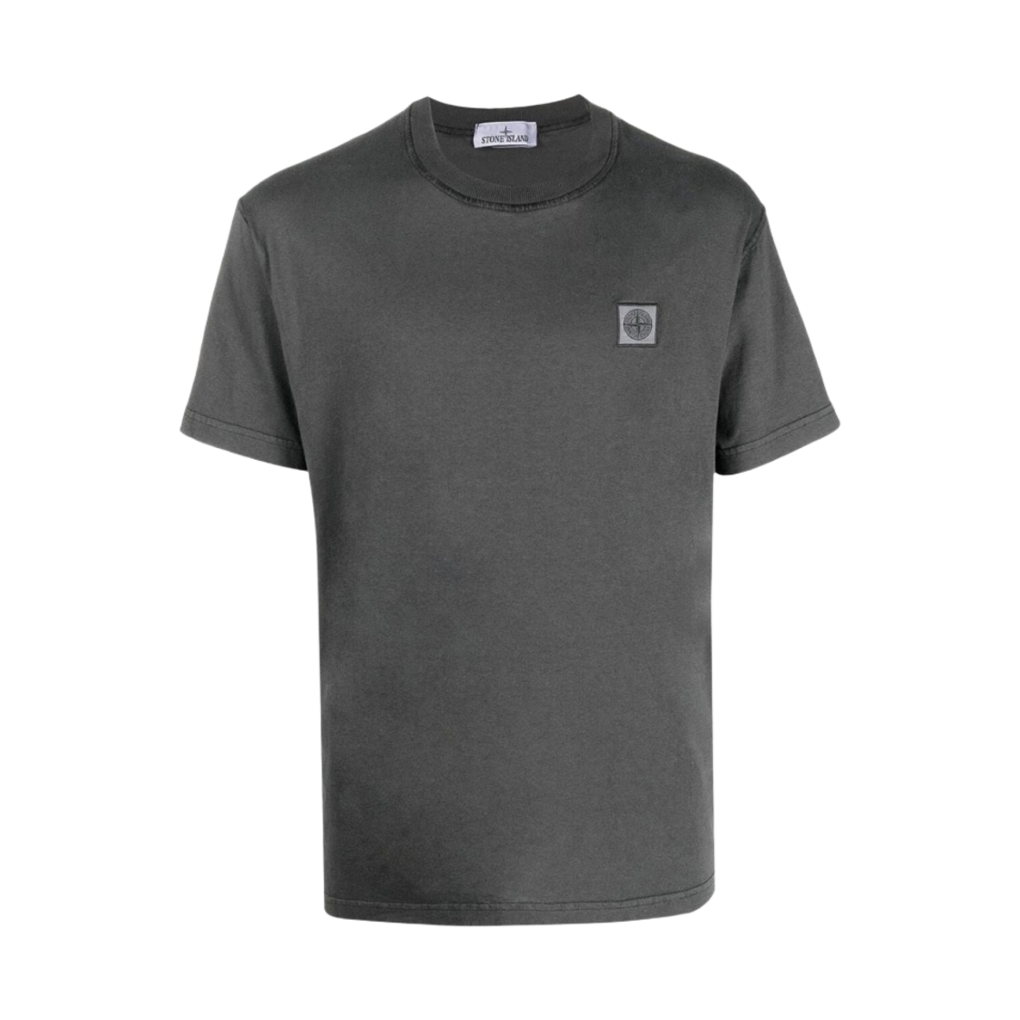 101523757-V0065 Stone Island 23757 Cotton Jersey Garment Dyed Fissato Treatment Short Sleeve T-Shirt Dark Grey - 23SS