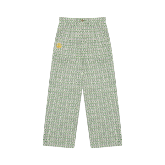 - Drew House Boucle Wide Leg Pleated Trouser Green