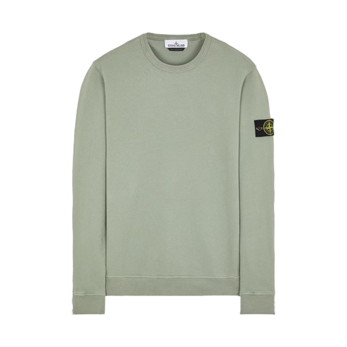 791562420-V0055 Stone Island 62420 Brushed Cotton Fleece Garment Dyed Crewneck Sweatshirt Sage Green - 23FW