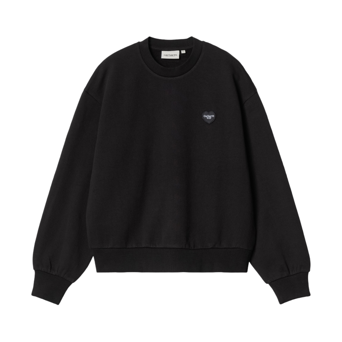 (W) 칼하트 WIP 하트 패치 스웨트셔츠 블랙((W) Carhartt WIP Heart Patch Sweatshirt Black) - 1