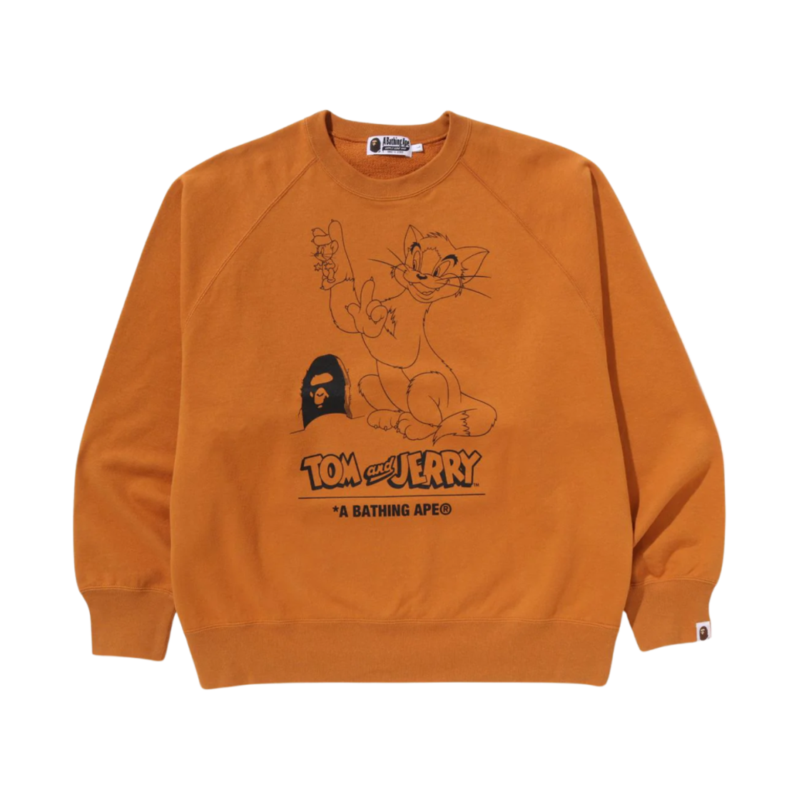 베이프 x 톰과 제리 85주년 릴렉스드 핏 크루넥 스웨트셔츠 옐로우(BAPE x Tom & Jerry 85th Anniversary Relaxed Fit Crewneck Sweatshirt Yellow)