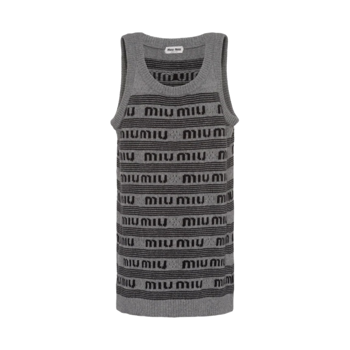 (W) 미우 미우 캐시미어 드레스 그레이 블랙((W) Miu Miu Cashmere Dress Grey Black) - 1