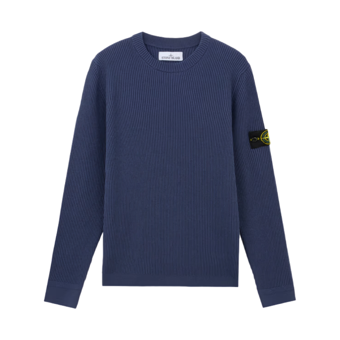 8115553C2-V0046 Stone Island 553C2 Full Rib RWS Wool Crewneck Sweater Mid Blue - 24FW