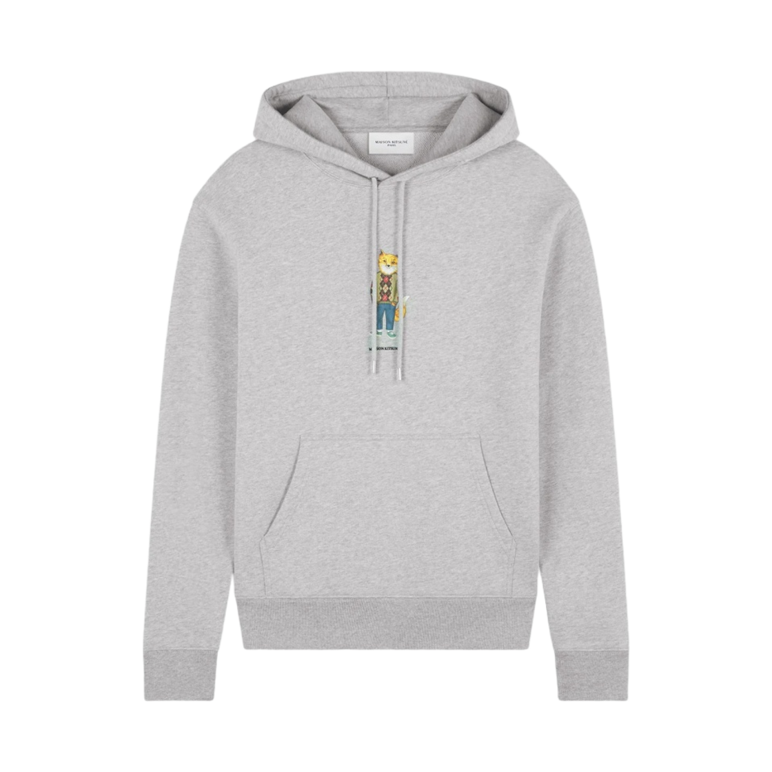 메종 키츠네 드레스드 폭스 레귤러 후드 라이트 그레이 멜란지(Maison Kitsune Dressed Fox Regular Hoodie Light Grey Melange)