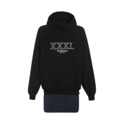 Balenciaga 3XL Patched T-Shirt Hoodie Oversized Black