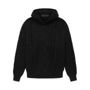Essentials Cable Knit Hoodie Black
