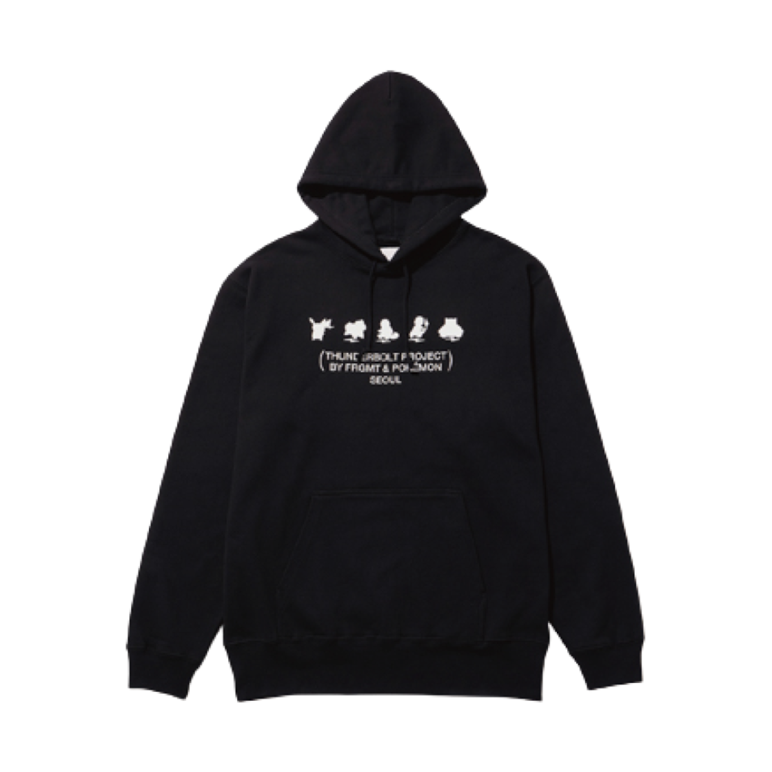 프라그먼트 x 포켓몬 INN 썬더볼트 프로젝트 TBP 서울 후드 블랙(Fragment x Pokemon INN Thunderbolt Project TBP Seoul Hoodie Black)