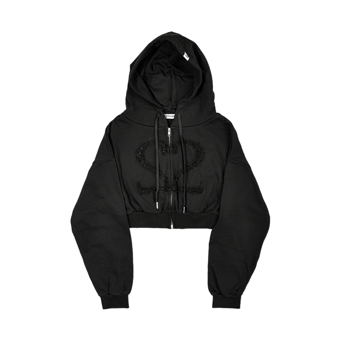 【 222 】 【 2twodul 】hoodie 002 (black) HaiZi XiHuan Black Ninja Double Neckline Hoodie Japanese