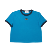 (W) Emis Ringer T-Shirts Aqua Blue Navy